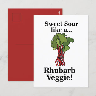 Carte Postale Rhubarb Veggie Food Drôle
