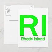 Carte Postale RI Rhode Island vert clair (Devant / Derrière)