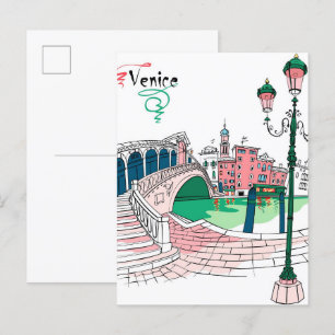 Carte Postale Rialto pont grand canal Venise Italie Voyage