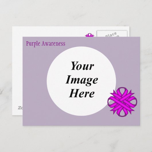 Carte Postale Ribbon Clover violet Modèle par Kenneth Yoncich (Devant / Derrière)