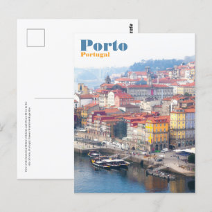 Carte Postale Ribeira et Douro. Porto, Portugal.