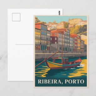 Carte Postale Ribeira, Porto Portugal