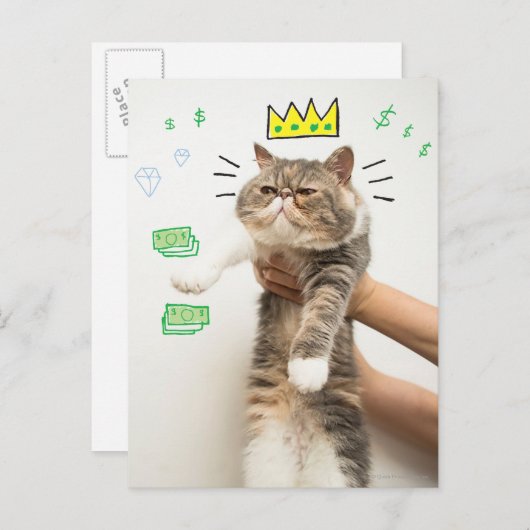 Carte Postale Rich King Cat (Devant / Derrière)