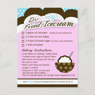 Carte Postale Rich Recettes RÊVER FRIED ICECREAM