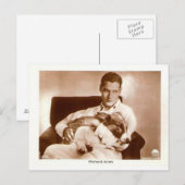 Carte Postale Richard Arlen acteur d'écran avec chien (Devant / Derrière)