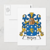 Carte Postale Richard Family Crest (Devant / Derrière)