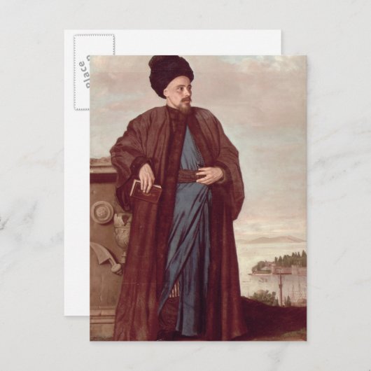 Carte Postale Richard Pococke en costume oriental, 1738 (Devant / Derrière)