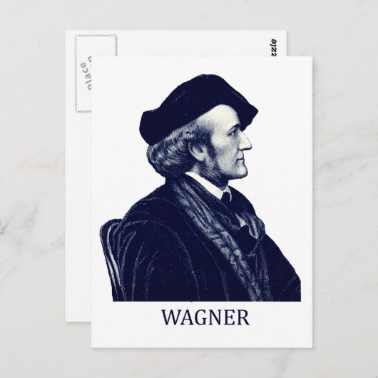 Carte Postale Richard Wagner, bleu (Devant / Derrière)