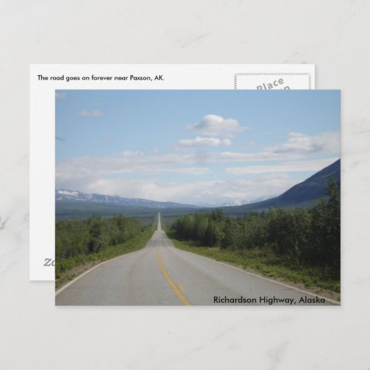 Carte Postale Richardson Highway, Alaska (Devant / Derrière)