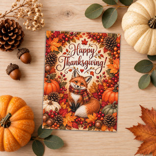 Carte Postale Richesse de l'illustration de Thanksgiving du rena