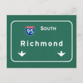 Carte Postale Richmond Virginia va Interstate Highway Freeway : (Devant)