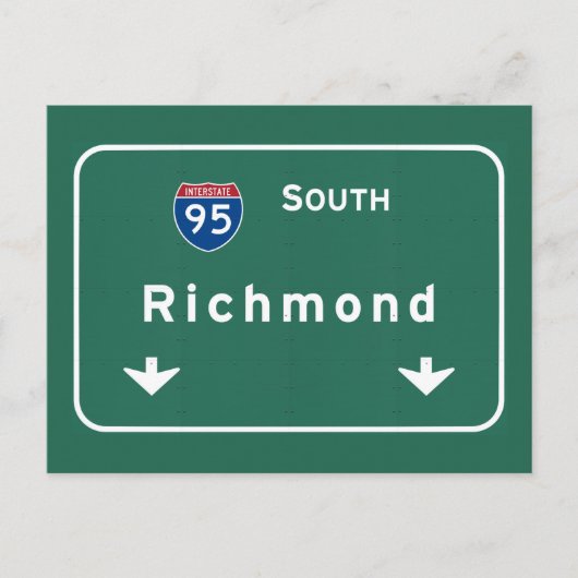 Carte Postale Richmond Virginia va Interstate Highway Freeway : (Devant)