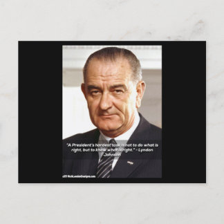 Carte Postale Rick London Designs LBJ "Sachez ce qui est juste"