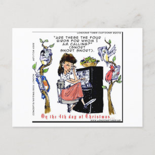 Carte Postale Rick London Ernestine appelle les oiseaux Noël