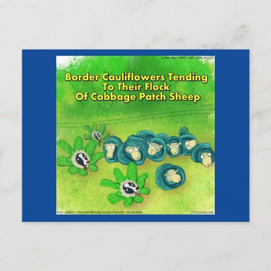 Carte Postale Rick London Funny Bordure Collie Flower Comic (Devant)