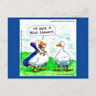 Carte Postale Rick London Funny Goose Vampire portant des cloche