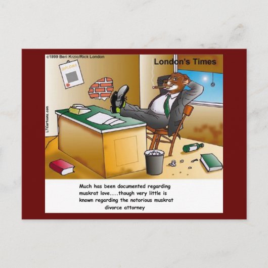 Carte Postale Rick London Muskrat Divorce Attorney Comic (Devant)