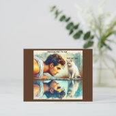 Carte Postale Rick London Narcissus & Le Chat Funny (Debout devant)