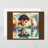 Carte Postale Rick London Narcissus & Le Chat Funny (Devant / Derrière)