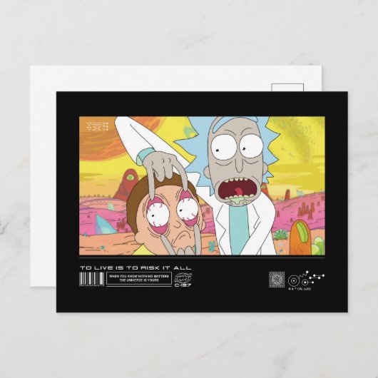 Carte Postale Rick Ouverture des yeux de Morty Citation graphiqu (Devant / Derrière)