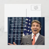 Carte Postale Rick Perry à la présidence ! ? ! ? ! ! ! ! (Devant / Derrière)