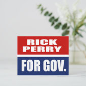 CARTE POSTALE RICK PERRY POUR LE GOUVERNEUR (Debout devant)