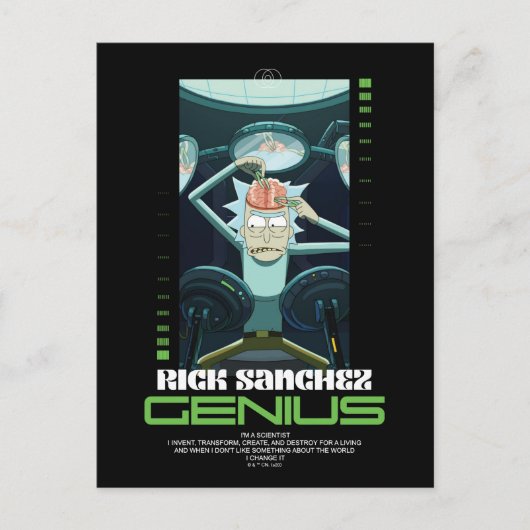 Carte Postale Rick Sanchez Genius Citation Graphique (Devant)