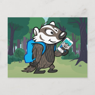 Carte Postale Ricky Raccoon   Selfie Badger Boomer