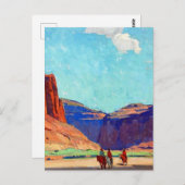 Carte Postale "Riders in Canyon de Chelly" par Edgar Payne (Devant / Derrière)