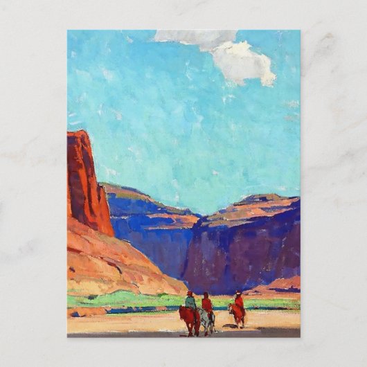 Carte Postale "Riders in Canyon de Chelly" par Edgar Payne (Devant)