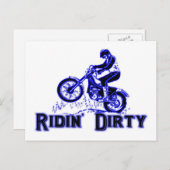 Carte Postale Ridin Dirty Dirt Vélo Rider (Devant / Derrière)