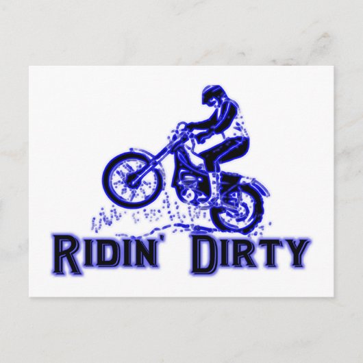 Carte Postale Ridin Dirty Dirt Vélo Rider (Devant)