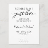 Carte Postale Rien De Fancy Just Love Mariage Enregistrer La Dat (Devant)