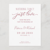 Carte Postale Rien De Fancy Just Love Mariage Enregistrer La Dat (Devant)