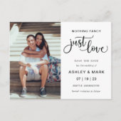 Carte Postale Rien De Fancy Just Love Photo Mariage Enregistrer  (Devant)