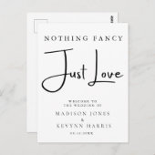 Carte Postale Rien de fantaisie Juste Amour Mariage (Devant / Derrière)