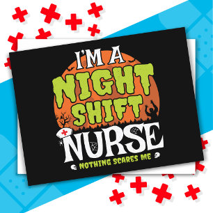 Carte Postale Rien N'A Peur Drôle Halloween Night Shift Infirmiè