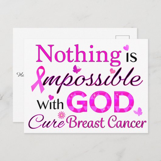 Carte Postale Rien n'est impossible avec Dieu (Devant / Derrière)