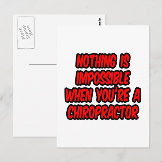 Carte Postale Rien N'Est Impossible...Chiropractor (Devant / Derrière)