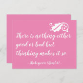 Carte Postale Rien, soit bien, mais penser à Shakespeare (Devant / Derrière)