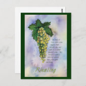 Carte postale Riesling White Wine Raisins (Devant / Derrière)