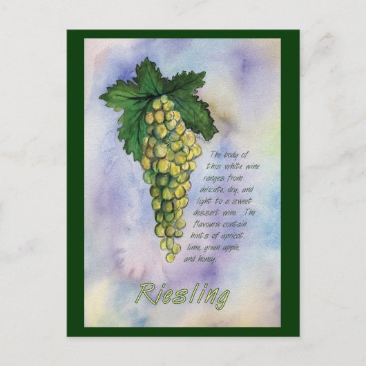 Carte postale Riesling White Wine Raisins (Devant)
