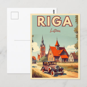 Carte Postale Riga City, Lettonie culture baltique cadeaux vinta