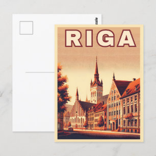 Carte Postale Riga City, Lettonie culture baltique cadeaux vinta
