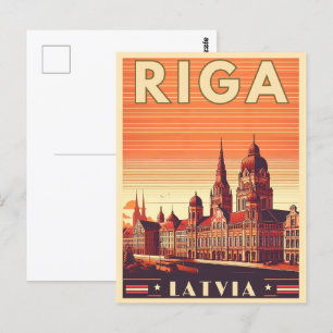 Carte Postale Riga City, Lettonie culture baltique cadeaux vinta
