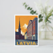 Carte Postale Riga Latvia Old Town Retro (Debout devant)
