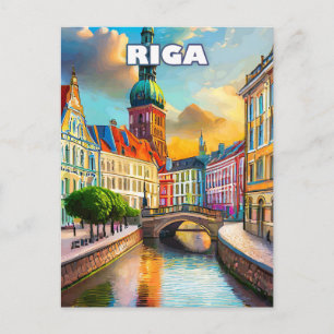 Carte Postale Riga, perle de la Baltique, aux mille couleurs