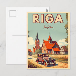 Carte Postale Riga Ville, Lettonie culture balte cadeaux vintage