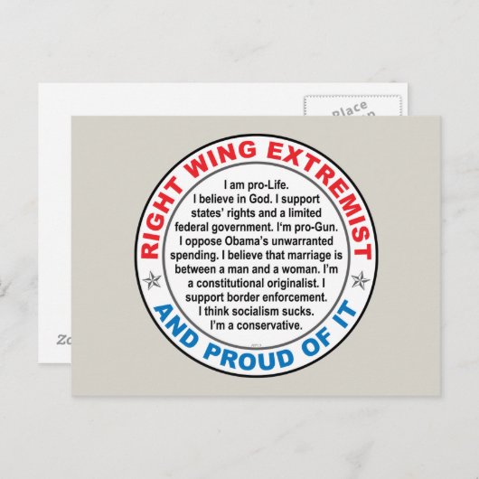 Carte Postale Right Wing Extremist (Devant / Derrière)