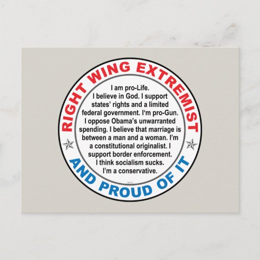 Carte Postale Right Wing Extremist (Devant)